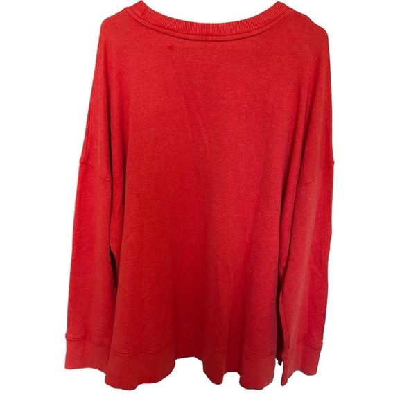 Time and Tru High-Low Hem Crewneck Sweatshirt Women's Size 3XL Pullover Orange - Picture 2 of 8